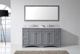 Virtu USA Talisa 72" Double Bath Vanity with White Marble Top and Square Sinks with Matching Mirror