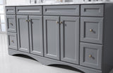 Virtu USA Talisa 72" Double Bath Vanity with White Marble Top and Square Sinks with Brushed Nickel Faucets with Matching Mirror