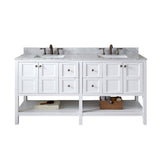 Virtu USA Winterfell 72" Double Bath Vanity with Marble Top and Square Sink - Luxe Bathroom Vanities