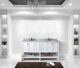 Virtu USA Winterfell 72" Double Bath Vanity with White Marble Top and Square Sinks