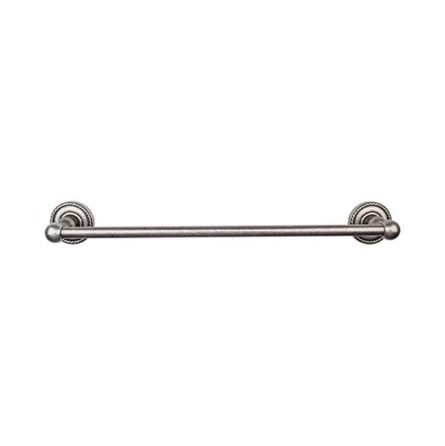 Top Knobs ED10F Edwardian Bath 30" Single Towel Bar  - Rope Backplate - Antique Pewter