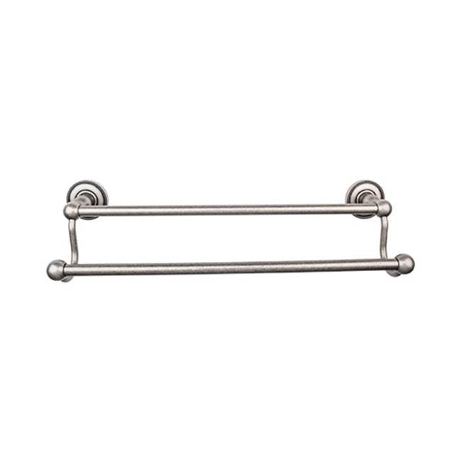 Top Knobs ED11A Edwardian Bath 30" Double Towel Bar  - Beaded Backplate - Antique Pewter