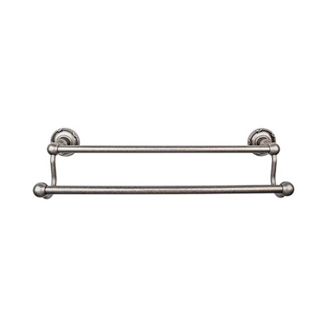 Top Knobs ED11E Edwardian Bath 30" Double Towel Bar  - Ribbon Backplate - Antique Pewter