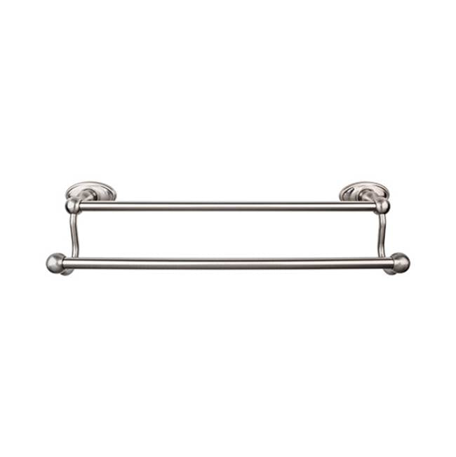 Top Knobs ED11C Edwardian Bath 30" Double Towel Bar  - Oval Backplate - Brushed Satin Nickel