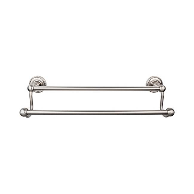 Top Knobs ED11F Edwardian Bath 30" Double Towel Bar  - Rope Backplate - Brushed Satin Nickel