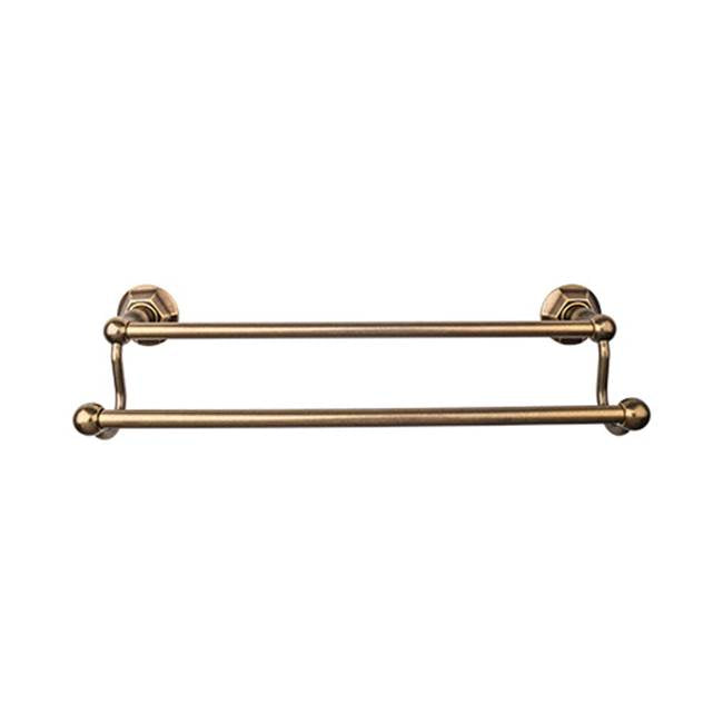 Top Knobs ED11B Edwardian Bath 30" Double Towel Bar  - Hex Backplate - German Bronze