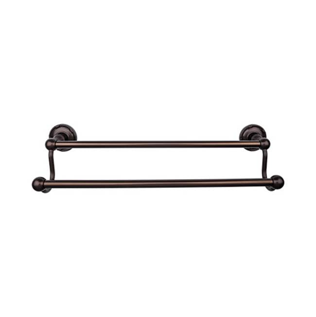 Top Knobs ED11E Edwardian Bath 30" Double Towel Bar  - Ribbon Backplate - Oil Rubbed Bronze