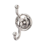 Top Knobs ED2E Edwardian Bath Double Hook  - Ribbon Backplate - Brushed Satin Nickel