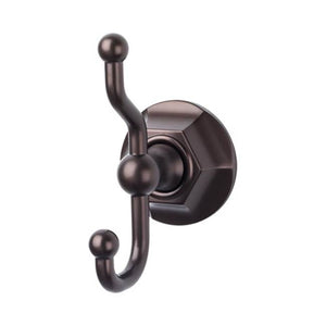 Top Knobs ED2B Edwardian Bath Double Hook  - Hex Backplate
