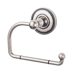 Top Knobs ED4A Edwardian Bath Tissue Hook  - Beaded Backplate - Antique Pewter