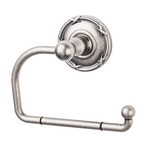 Top Knobs ED4E Edwardian Bath Tissue Hook  - Ribbon Backplate - Antique Pewter