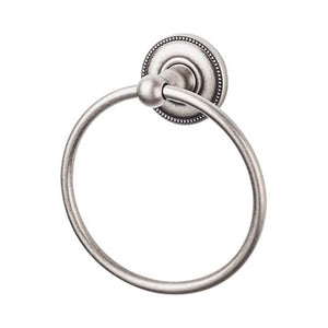 Top Knobs ED5A Edwardian Bath Ring  - Beaded Backplate - Antique Pewter