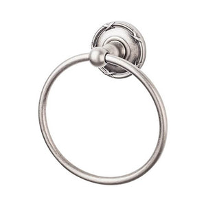 Top Knobs ED5E Edwardian Bath Ring  - Ribbon Backplate - Antique Pewter