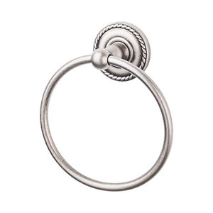 Top Knobs ED5F Edwardian Bath Ring  - Rope Backplate - Antique Pewter