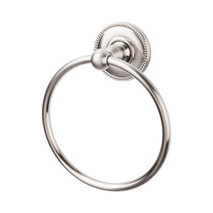 Top Knobs ED5A Edwardian Bath Ring  - Beaded Backplate - Brushed Satin Nickel
