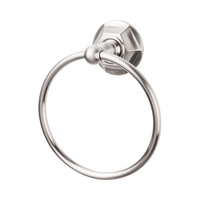 Top Knobs ED5B Edwardian Bath Ring  - Hex Backplate - Brushed Satin Nickel
