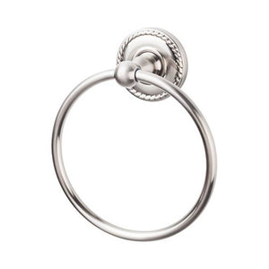 Top Knobs ED5F Edwardian Bath Ring  - Rope Backplate - Brushed Satin Nickel