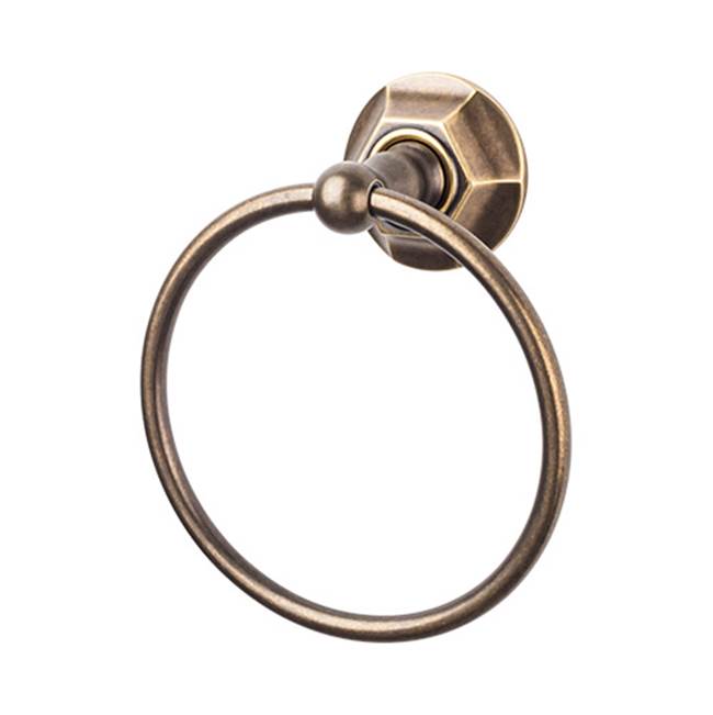 Top Knobs ED5B Edwardian Bath Ring  - Hex Backplate - German Bronze