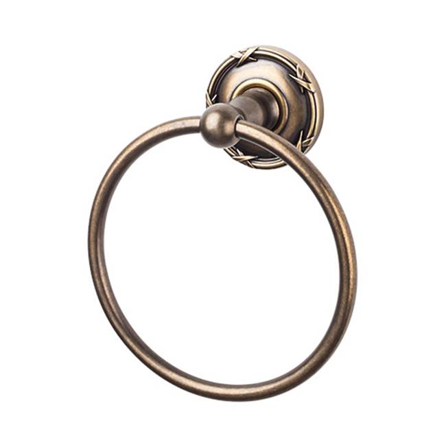 Top Knobs ED5E Edwardian Bath Ring  - Ribbon Backplate - German Bronze