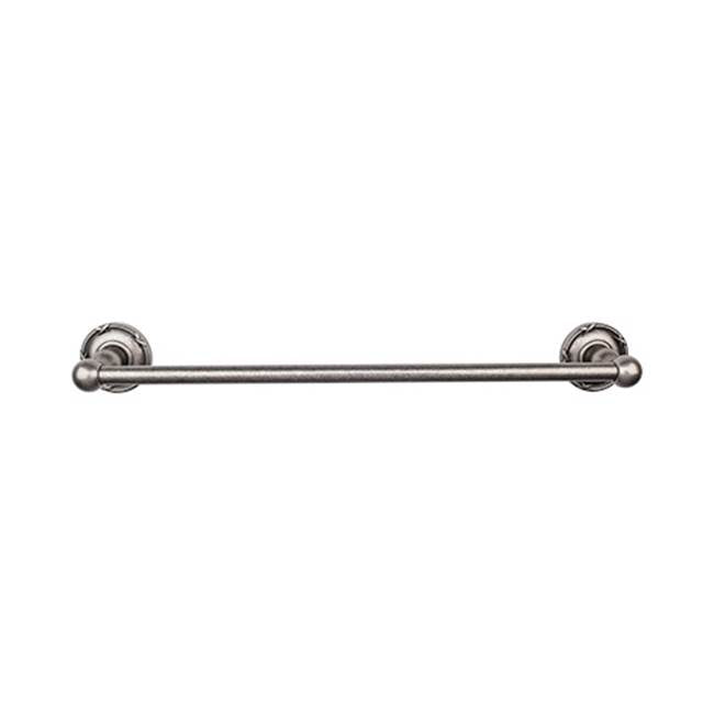 Top Knobs ED6E Edwardian Bath 18" Single Towel Bar  - Ribbon Backplate - Antique Pewter