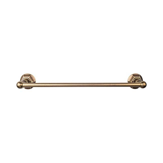 Top Knobs ED6B Edwardian Bath 18" Single Towel Bar  - Hex Backplate - German Bronze