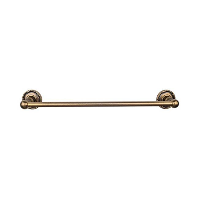 Top Knobs ED6E Edwardian Bath 18" Single Towel Bar  - Ribbon Backplate - German Bronze