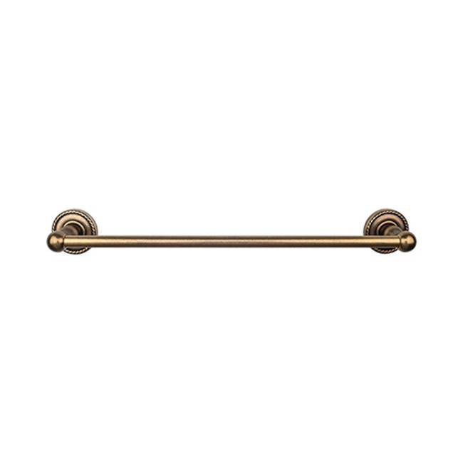 Top Knobs ED6F Edwardian Bath 18" Single Towel Bar  - Rope Backplate - German Bronze