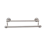 Top Knobs ED7A Edwardian Bath 18" Double Towel Bar  - Beaded Backplate - Antique Pewter