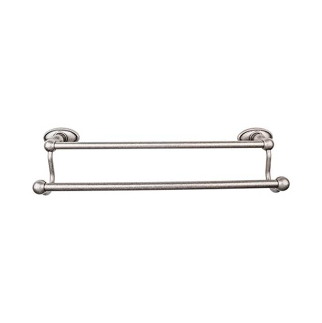 Top Knobs ED7C Edwardian Bath 18" Double Towel Bar  - Oval Backplate - Antique Pewter