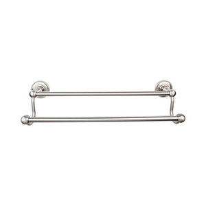 Top Knobs ED7A Edwardian Bath 18" Double Towel Bar  - Beaded Backplate - Brushed Satin Nickel