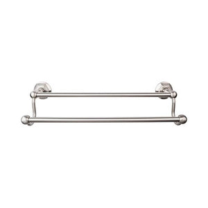 Top Knobs ED7B Edwardian Bath 18" Double Towel Bar  - Hex Backplate - Brushed Satin Nickel