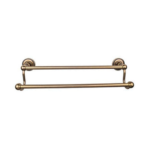Top Knobs ED7A Edwardian Bath 18" Double Towel Bar  - Beaded Backplate - German Bronze
