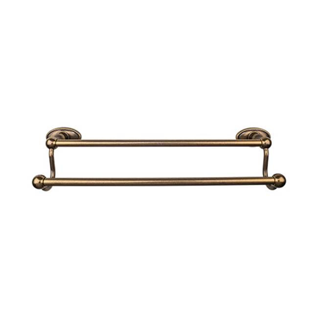 Top Knobs ED7C Edwardian Bath 18" Double Towel Bar  - Oval Backplate - German Bronze
