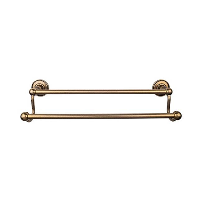 Top Knobs ED7D Edwardian Bath 18" Double Towel Bar  - Plain Backplate - German Bronze