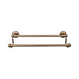 Top Knobs ED7D Edwardian Bath 18" Double Towel Bar  - Plain Backplate - German Bronze
