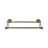 Top Knobs ED7F Edwardian Bath 18" Double Towel Bar  - Rope Backplate - German Bronze