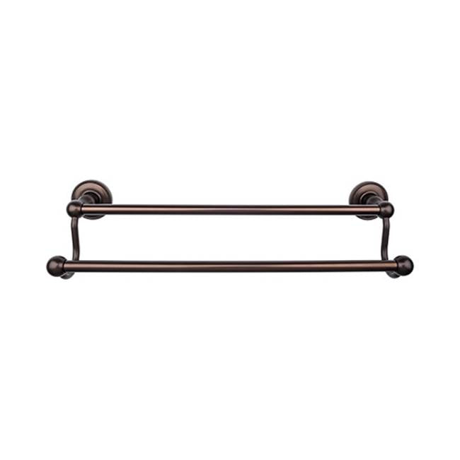 Top Knobs ED7A Edwardian Bath 18" Double Towel Bar  - Beaded Backplate - Oil Rubbed Bronze