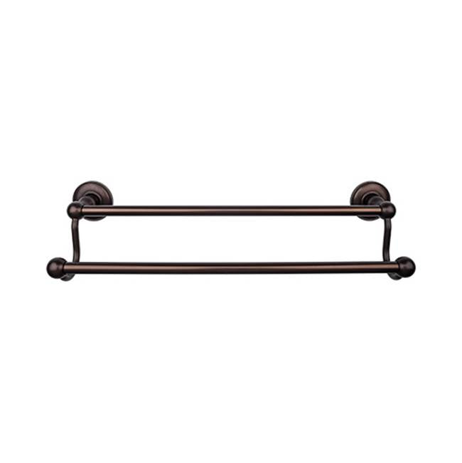 Top Knobs ED7D Edwardian Bath 18" Double Towel Bar  - Plain Backplate - Oil Rubbed Bronze