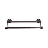 Top Knobs ED7E Edwardian Bath 18" Double Towel Bar  - Ribbon Backplate - Oil Rubbed Bronze