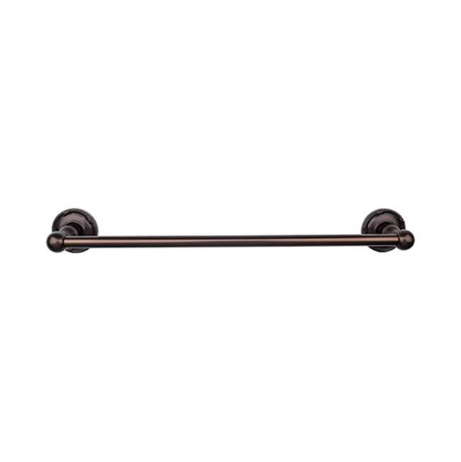 Top Knobs ED8E Edwardian Bath 24" Single Towel Bar  - Ribbon Backplate - Oil Rubbed Bronze