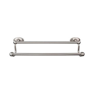 Top Knobs ED9C Edwardian Bath 24" Double Towel Bar  - Oval Backplate - Brushed Satin Nickel