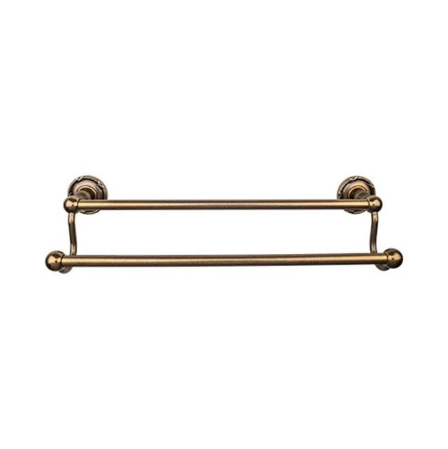 Top Knobs ED9E Edwardian Bath 24" Double Towel Bar  - Ribbon Backplate - German Bronze