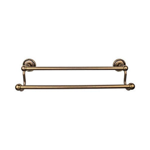 Top Knobs ED9E Edwardian Bath 24" Double Towel Bar  - Ribbon Backplate - German Bronze