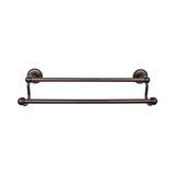 Top Knobs ED9A Edwardian Bath 24" Double Towel Bar  - Beaded Backplate - Oil Rubbed Bronze