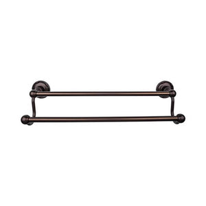 Top Knobs ED9E Edwardian Bath 24" Double Towel Bar  - Ribbon Backplate - Oil Rubbed Bronze