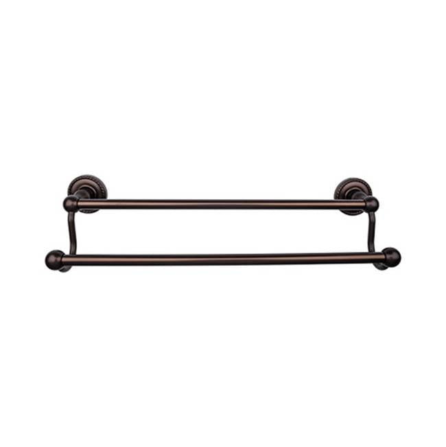 Top Knobs ED9F Edwardian Bath 24" Double Towel Bar  - Rope Backplate - Oil Rubbed Bronze