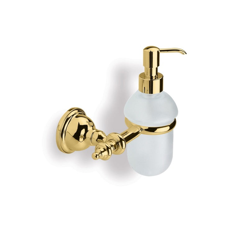 Soap Dispenser, Gold, Classic Style, Wall Mounted, Glass