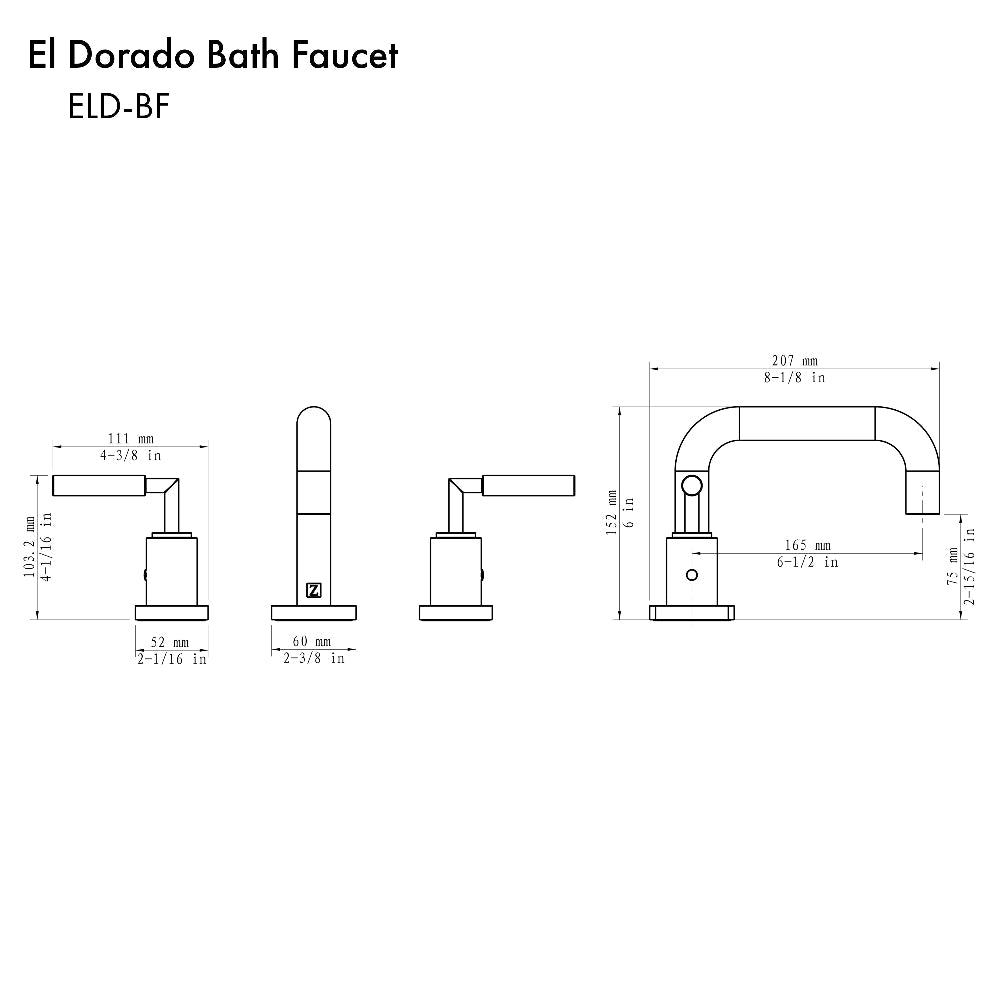 ZLINE El Dorado Widespread Bath Faucet in Chrome (ELD-BF-CH)