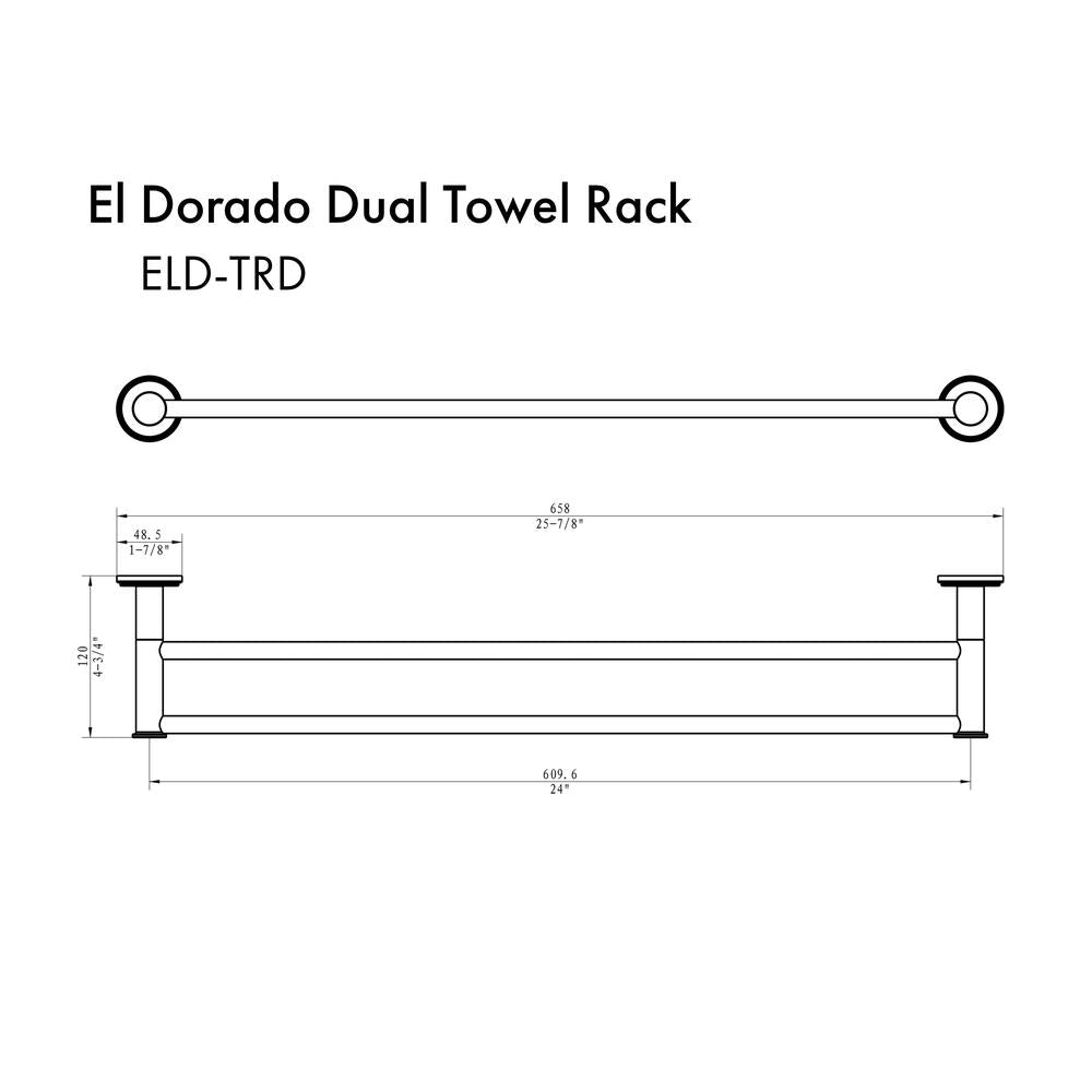 ZLINE El Dorado Double Towel Rail in Matte Black (ELD-TRD-MB)