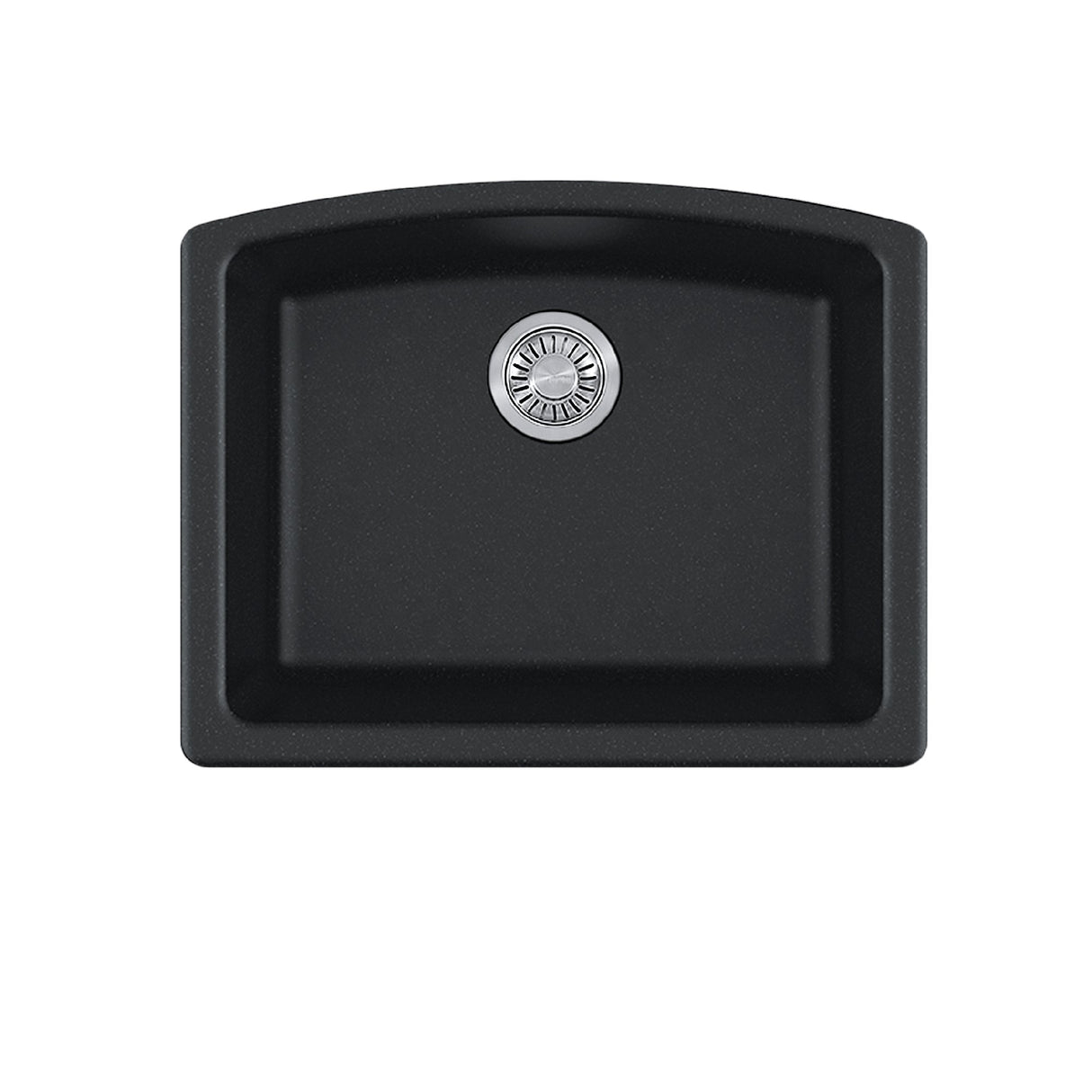 FRANKE ELG11022MBK Ellipse 25.0-in. x 19.6-in. Matte Black Granite Undermount Single Bowl Kitchen Sink - ELG11022MBK In Matte Black